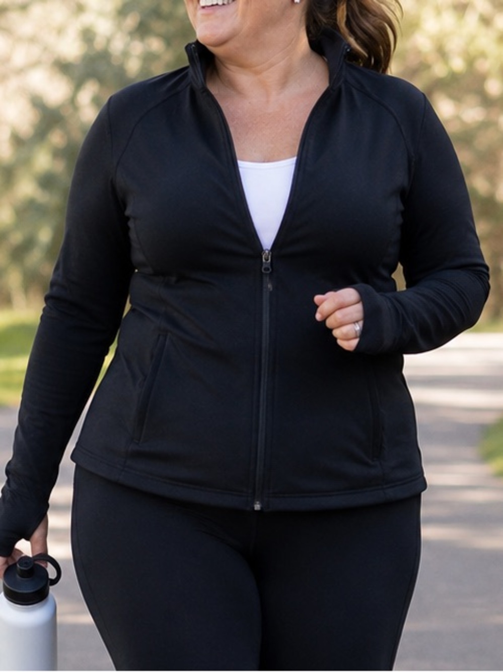 Athleta Black Full Zip Athletic Jacket Women’s Large Athleisure